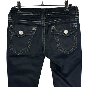 MEK Denim Harbin Cigarette Jeans Women's 25 Low Rise Dark Blue Stretch Denim